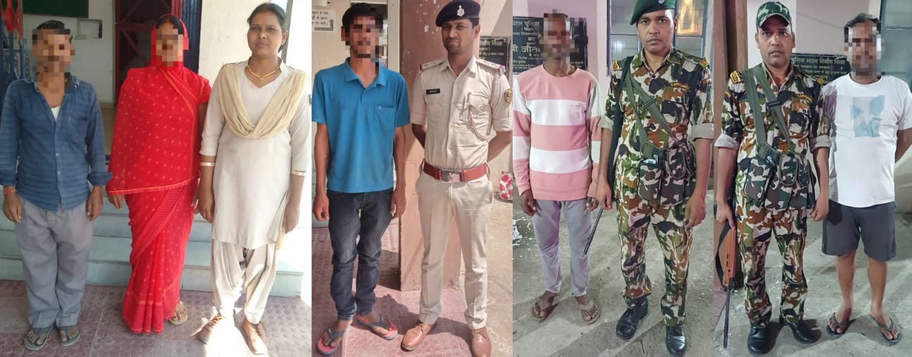 विभिन्न मामले में फरार चल रहे पांच वारंटी गिरफ्तार।