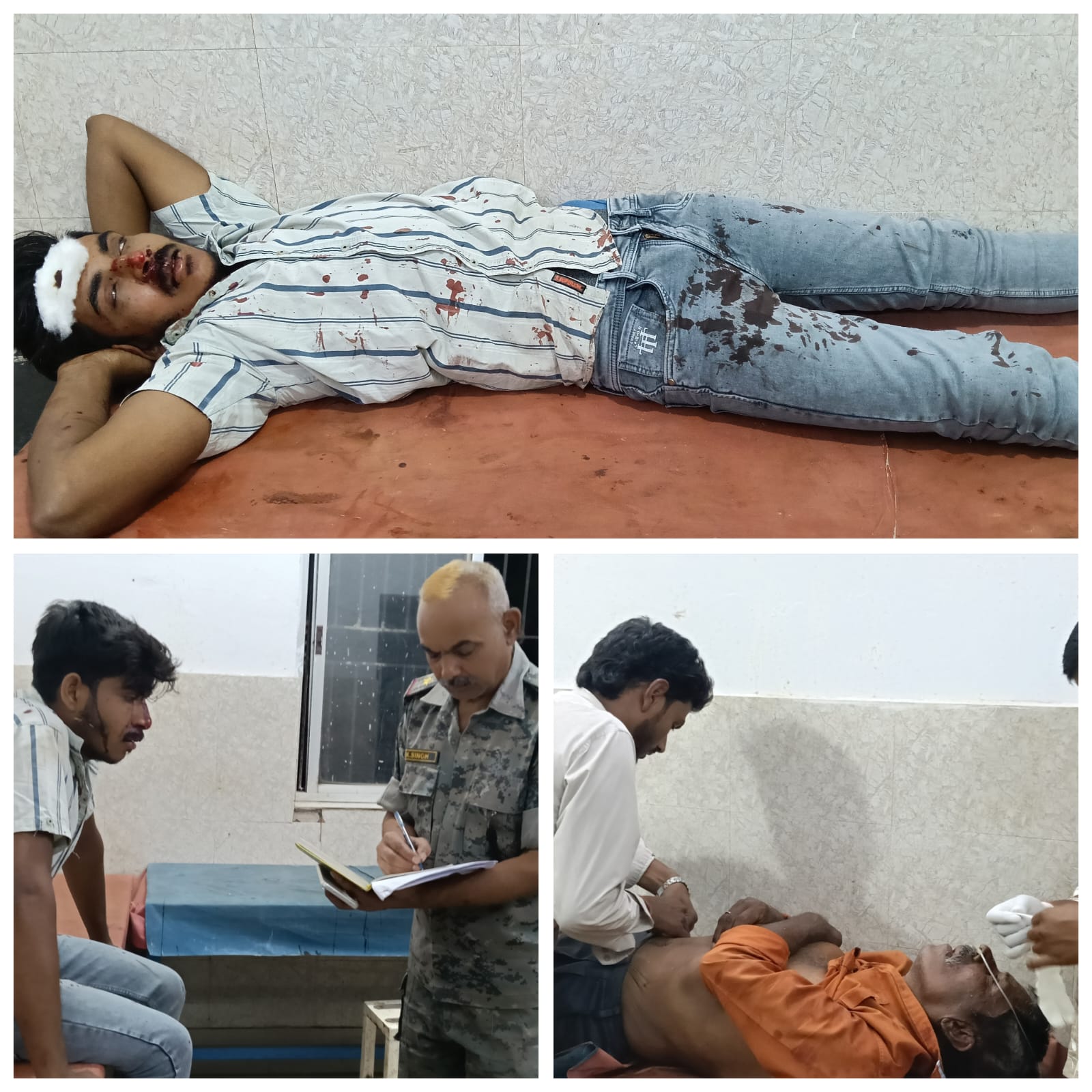 अनियंत्रित बाइक सवार ने एक व्यक्ति को मारी टक्कर प्राथमिक उपचार के बाद किया गया रेफर