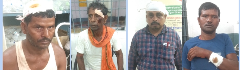 पंडाल निर्माण को लेकर दो पक्षों में मारपीट,आधा दर्जन से अधिक लोग घायल,दो रेफर।