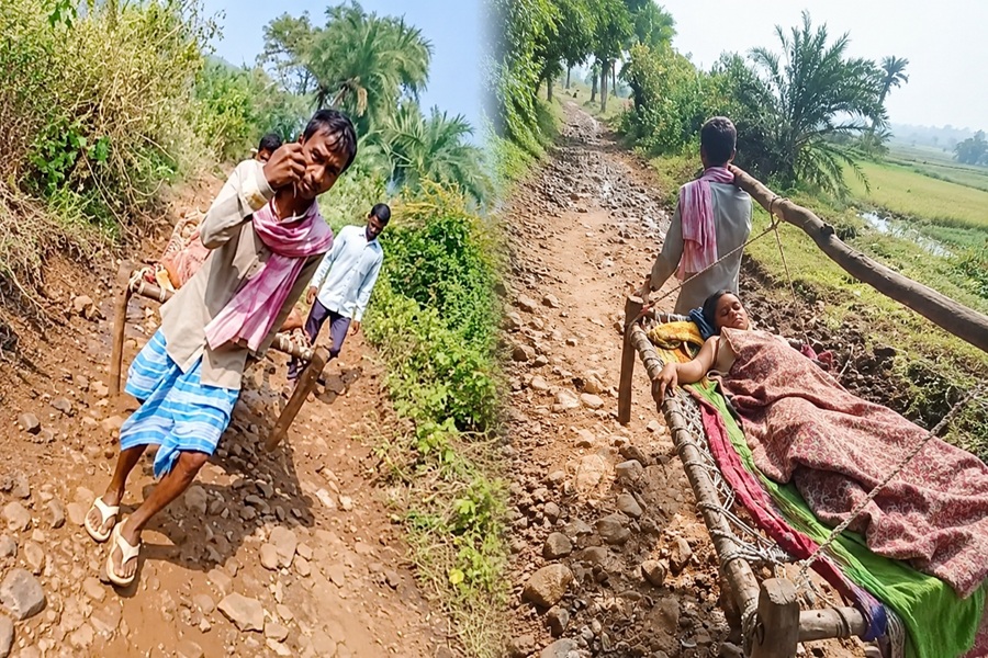 सड़क नहीं, तो एंबुलेंस भी नहीं! प्रसव पीड़ा से तड़पती सुकुरमुनी को खाट पर लादकर 4 किमी पैदल चले परिजन