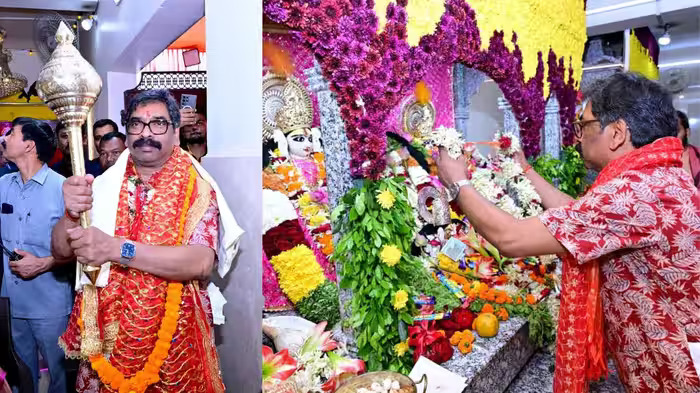 मुख्यमंत्री हेमन्त सोरेन ने पत्नी संग तपोवन मंदिर में की पूजा-अर्चना, राज्य की खुशहाली के लिए मांगा आशीर्वाद